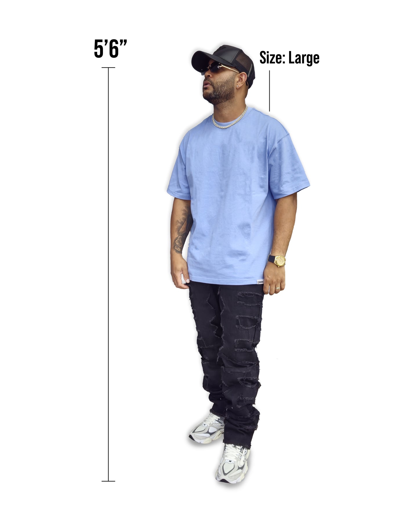 Relative Oversize Light Blue Basic Tshirt