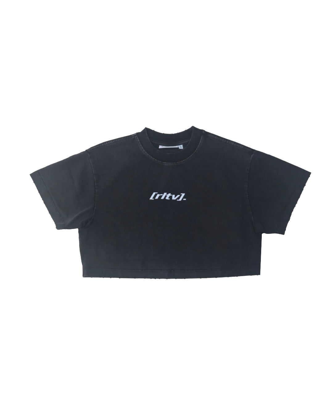 Relative Women Crop Top Black Washed